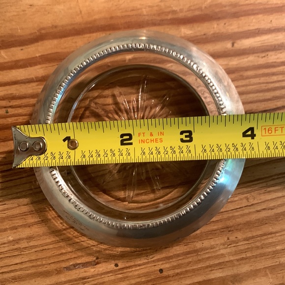 4 Sterling silver and glass Frank M. Whiting 04 Pat Pending coasters - Picture 12 of 13